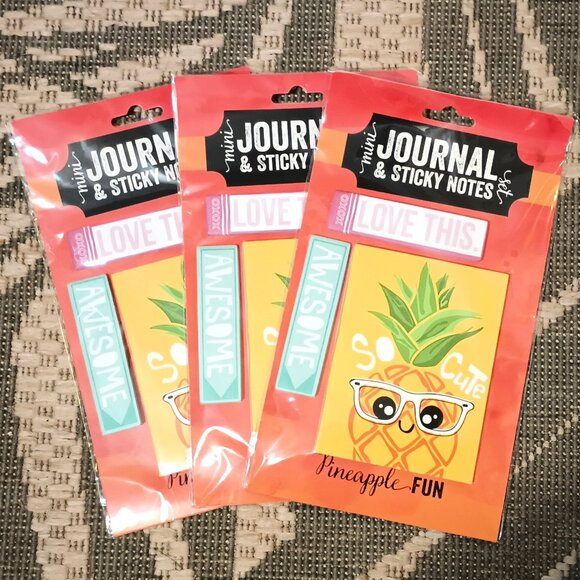 NWT ~ 3 Packages of Mini Journal & Sticky Notes Pineapple Fun Set - Picture 4 of 5